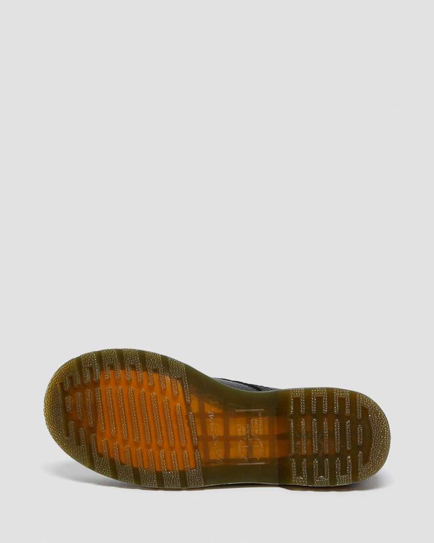 schwarze dr. martens 1460 pascal damen-schnürstiefel mit irisierender hardware