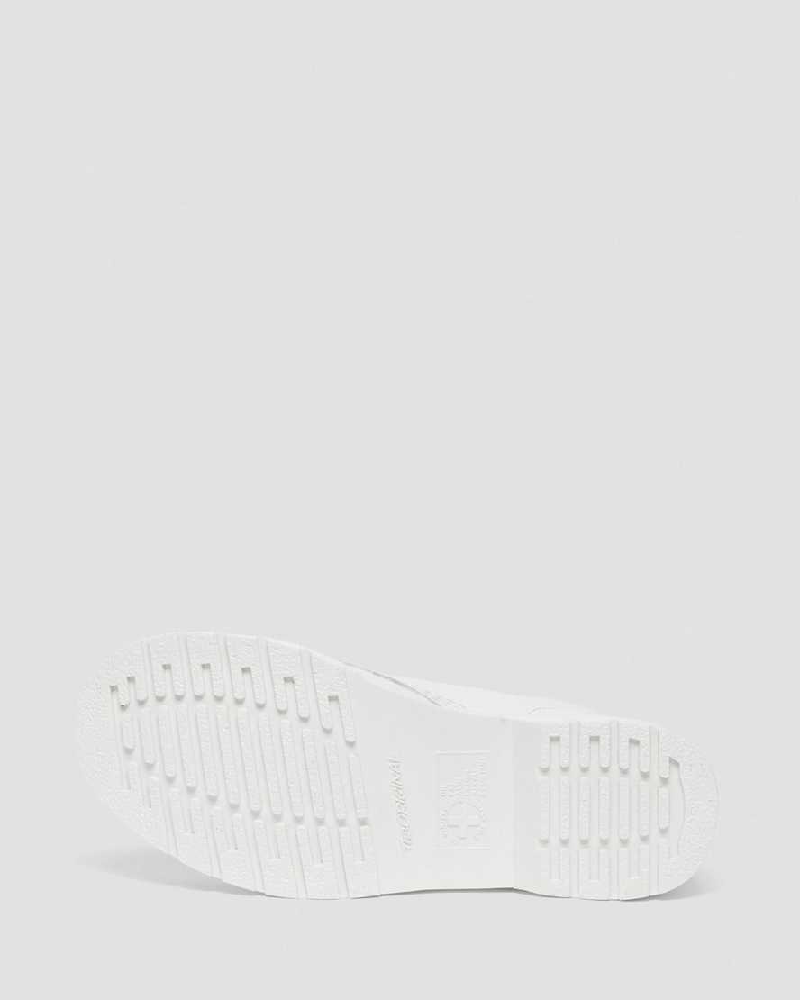 weiße dr. martens 1460 mono lackleder-schnürstiefel für damen