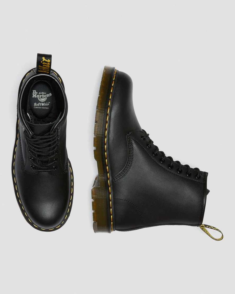 schwarze dr. martens 1460 rutschfeste schnürstiefel für damen