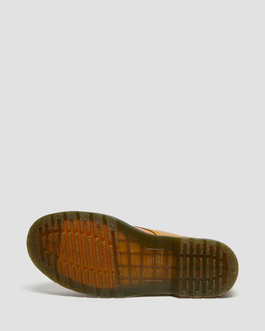 orangefarbene dr. martens 1460 smooth damen-schnürstiefel
