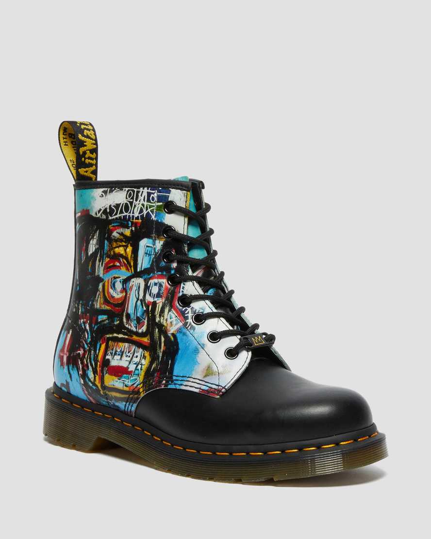 schwarze dr. martens 1460 basquiat damen-schnürstiefel