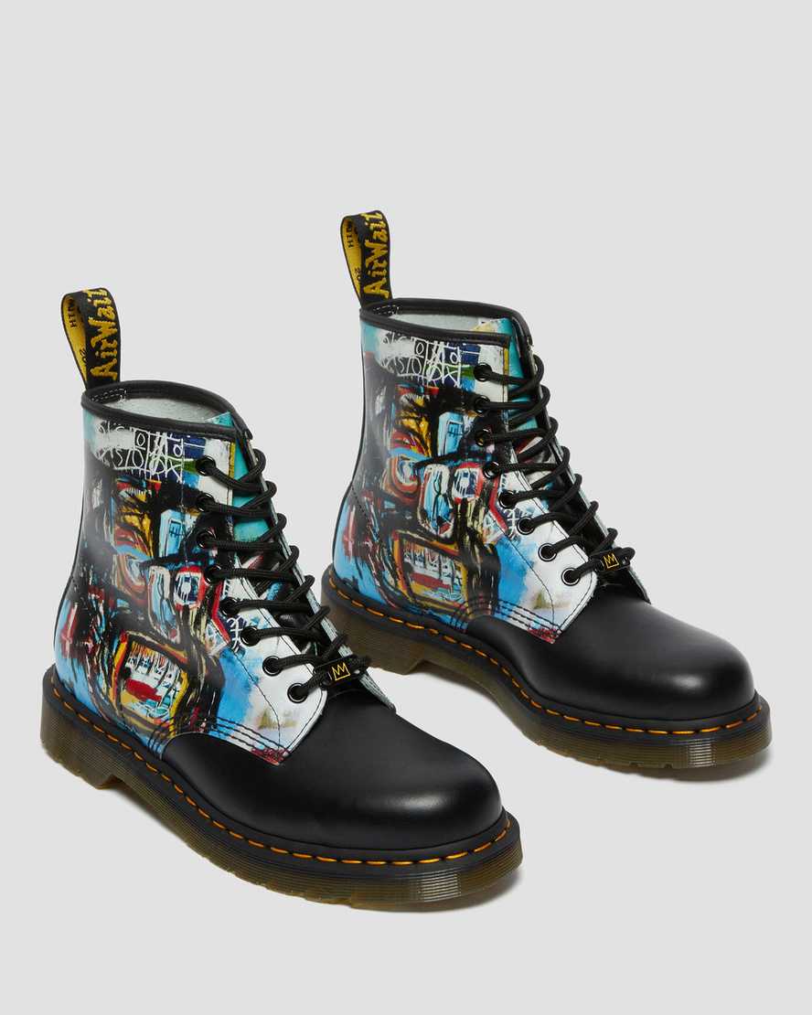 schwarze dr. martens 1460 basquiat damen-schnürstiefel
