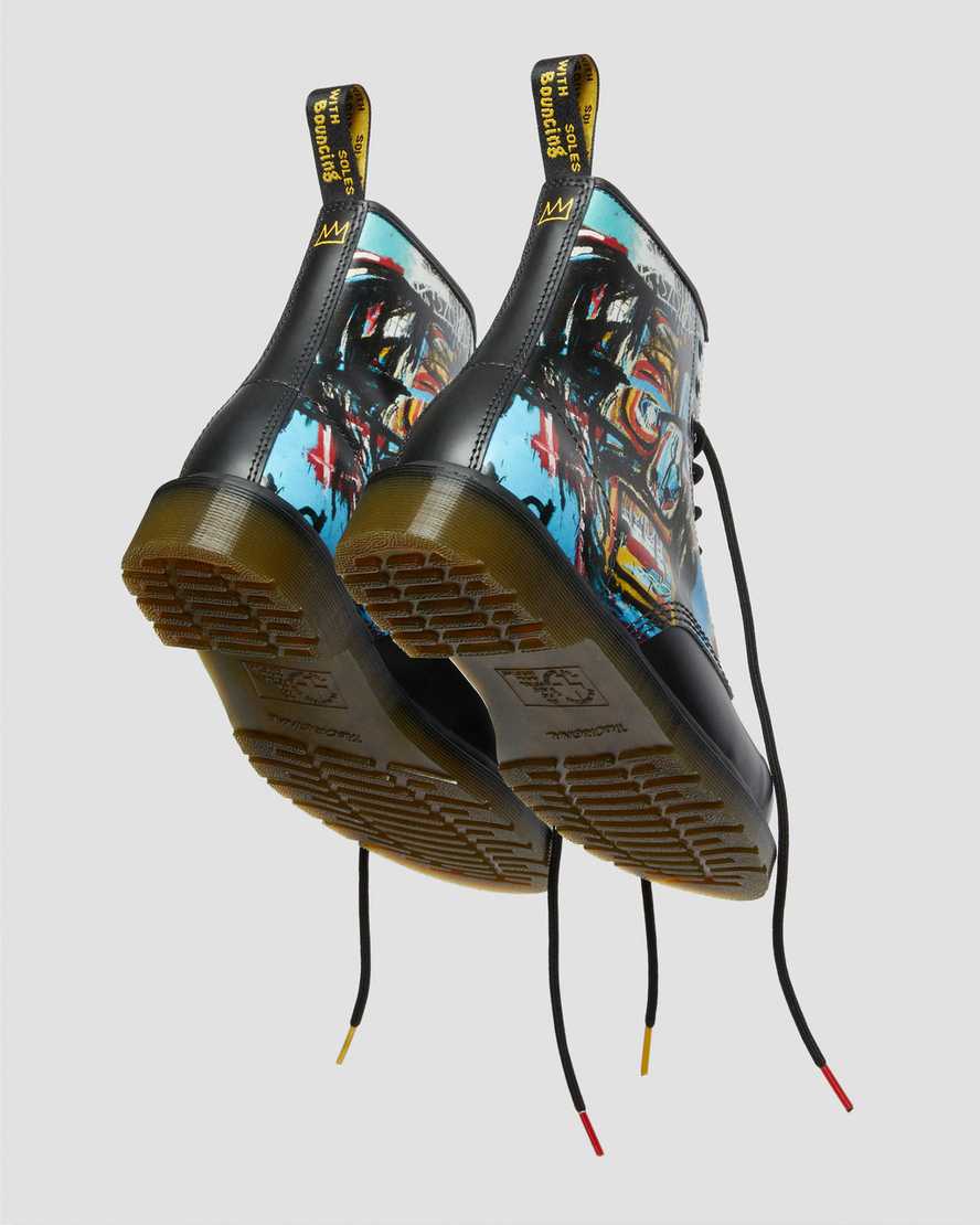 schwarze dr. martens 1460 basquiat damen-schnürstiefel