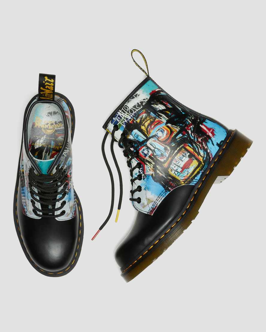 schwarze dr. martens 1460 basquiat damen-schnürstiefel