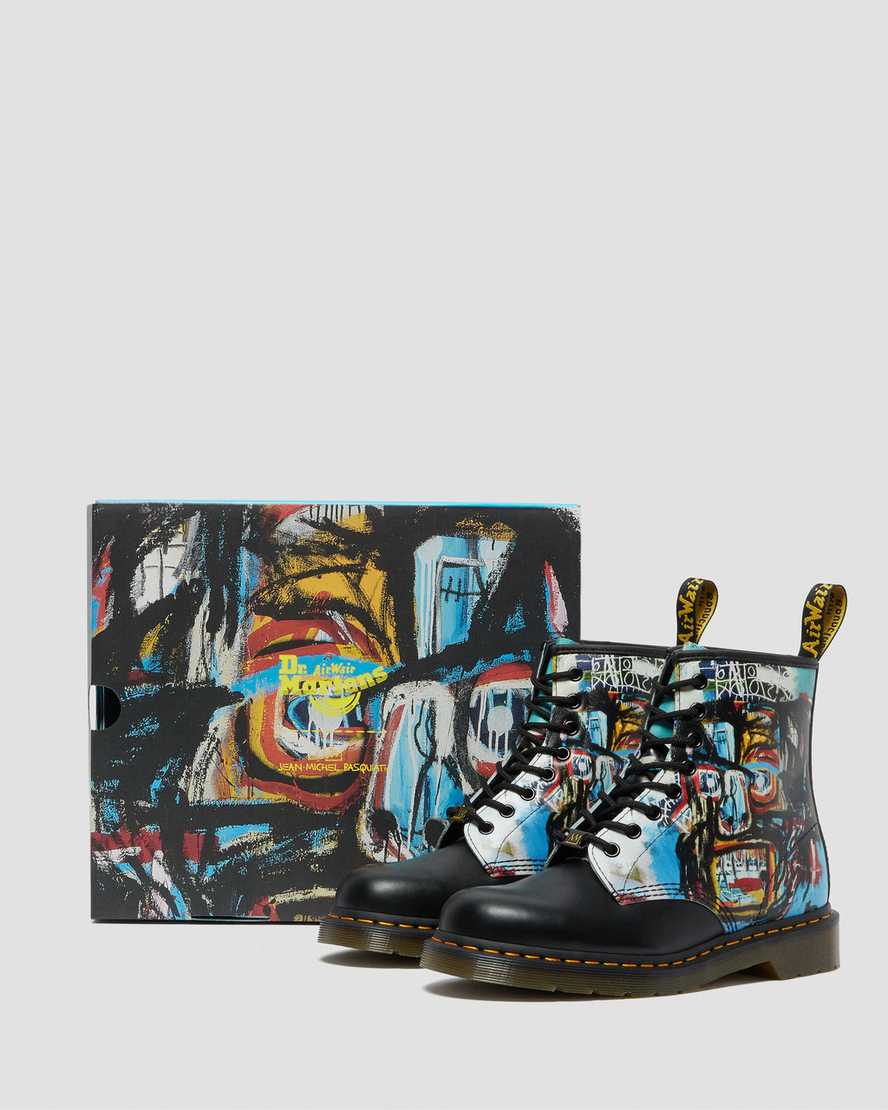 schwarze dr. martens 1460 basquiat damen-schnürstiefel