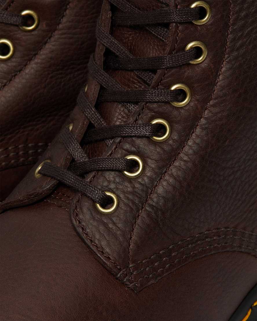 braune dr. martens 1460 pascal damenstiefel mit kunstfellfutter
