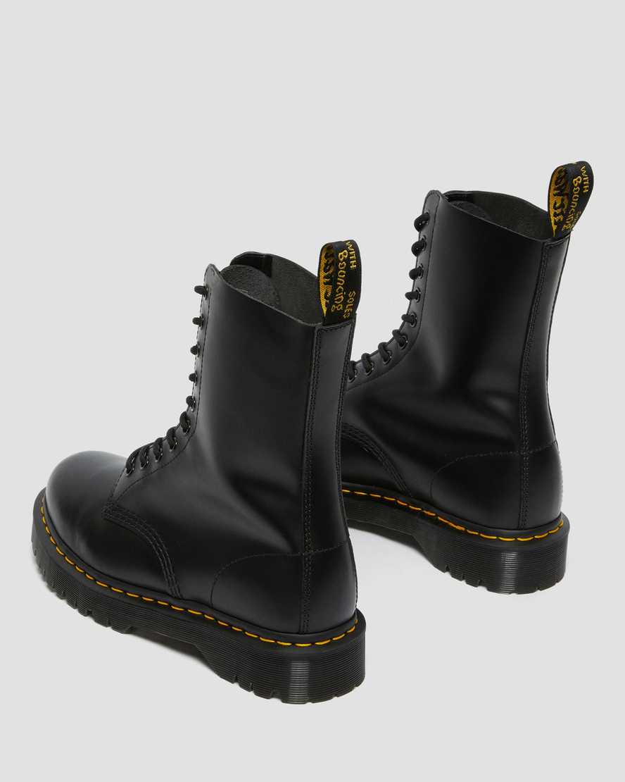 schwarze dr. martens 1490 bex smooth damenstiefel mittelhoch