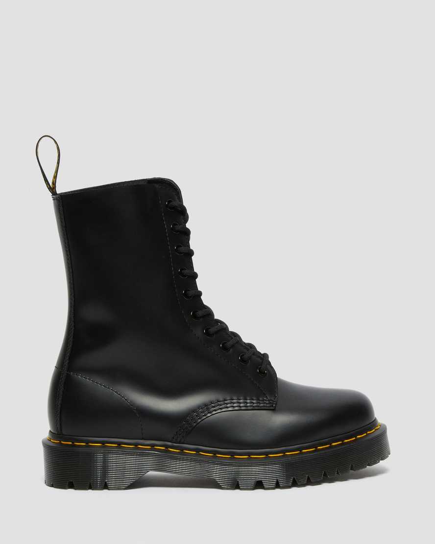 schwarze dr. martens 1490 bex smooth damenstiefel mittelhoch