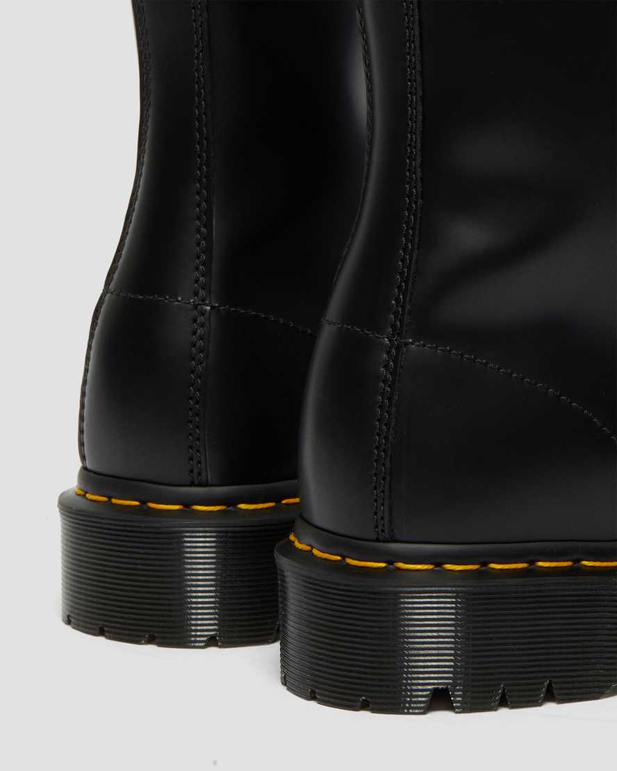 schwarze dr. martens 1490 bex smooth damenstiefel mittelhoch
