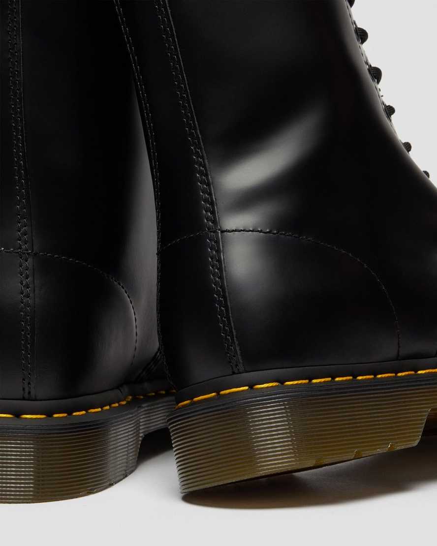 schwarze dr. martens 1490 smooth damenstiefel mittelhoch