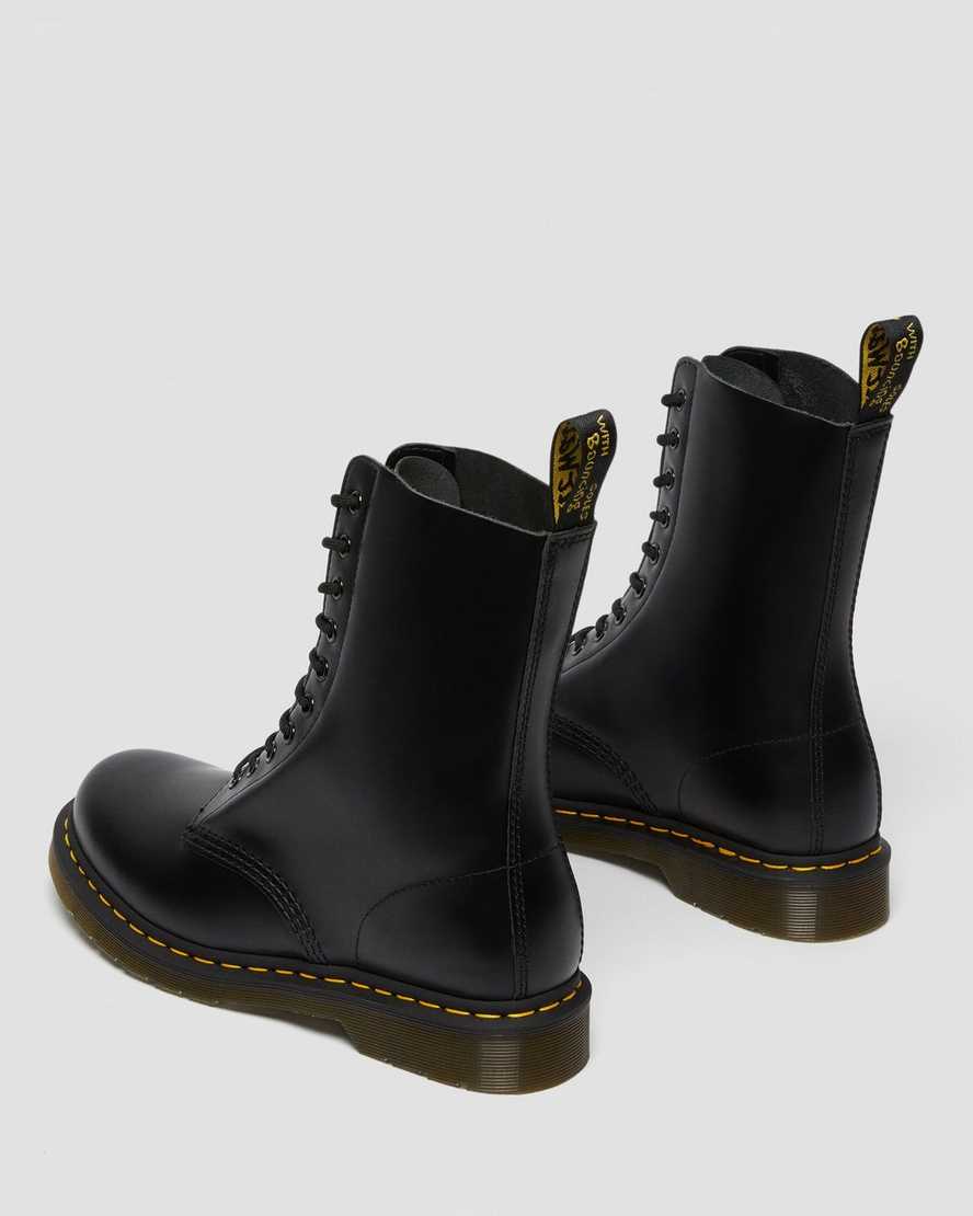 schwarze dr. martens 1490 smooth damenstiefel mittelhoch