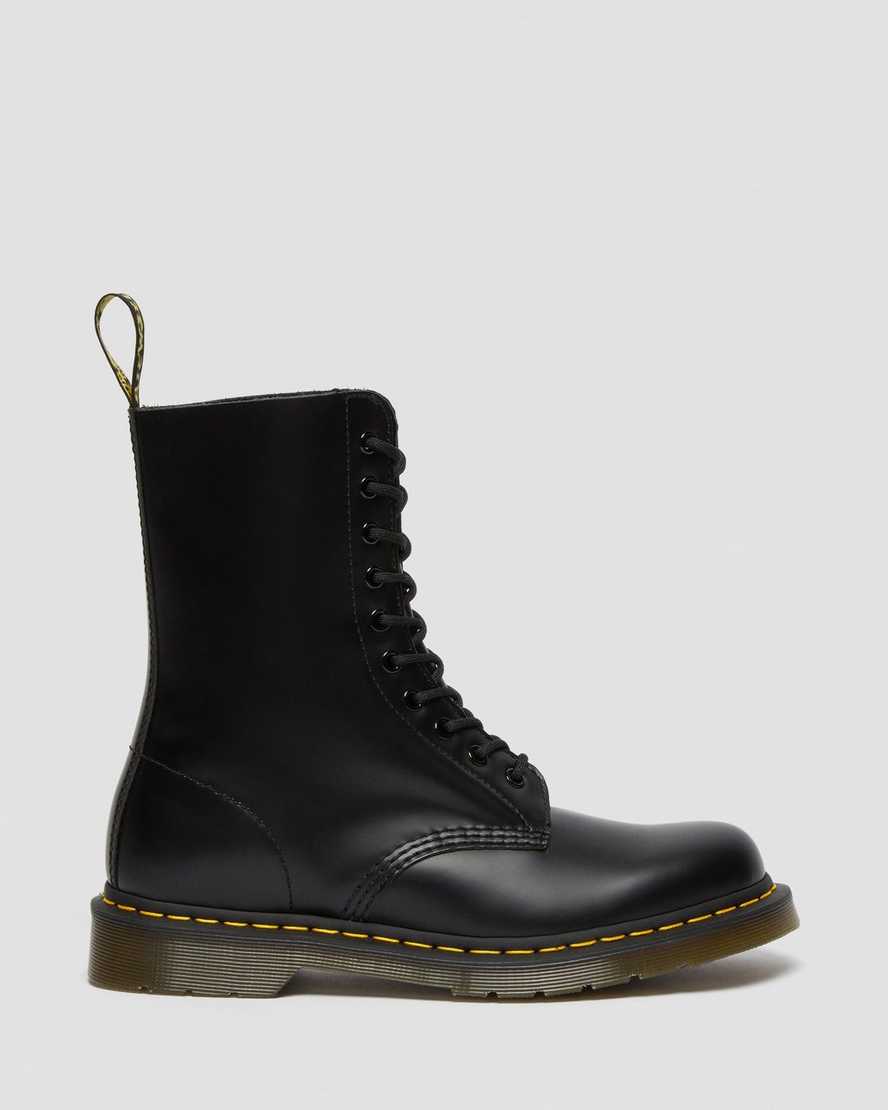 schwarze dr. martens 1490 smooth damenstiefel mittelhoch