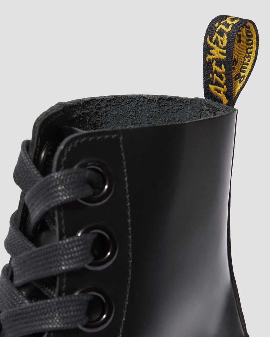 schwarze dr. martens molly damen-plateaustiefel