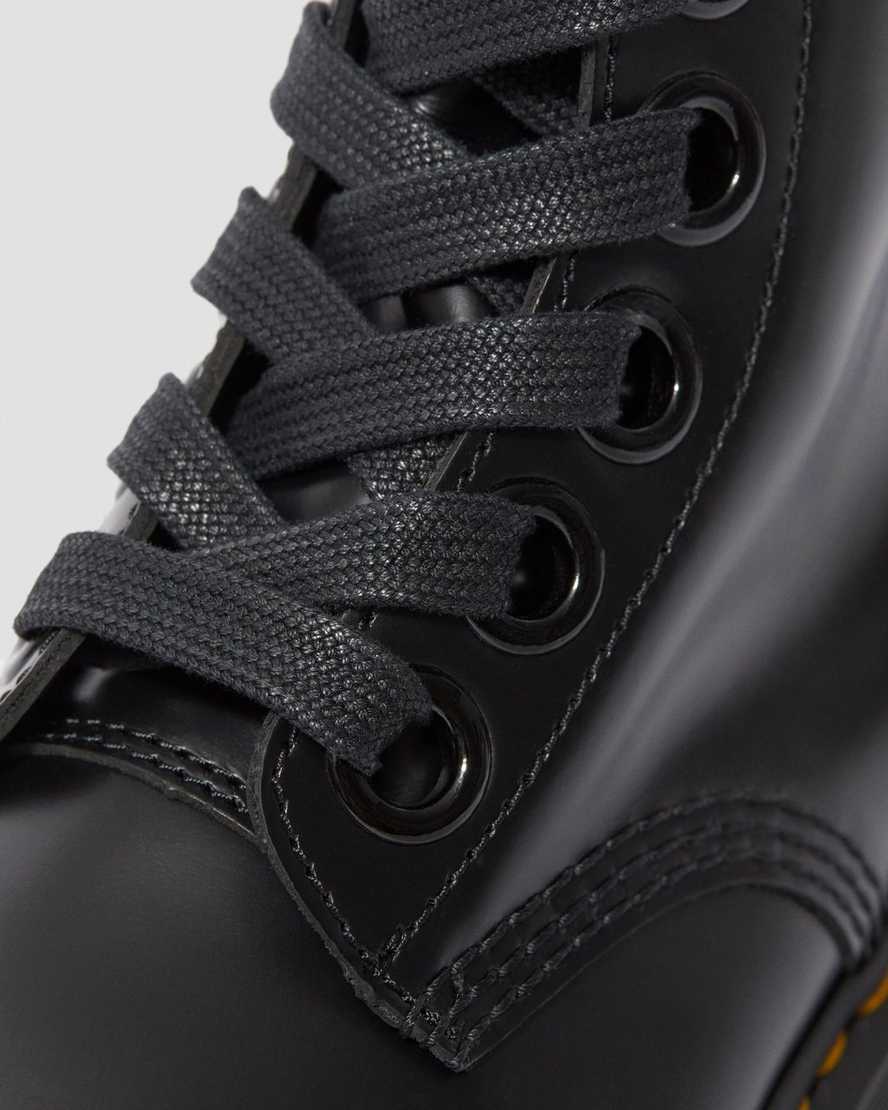 schwarze dr. martens molly damen-plateaustiefel