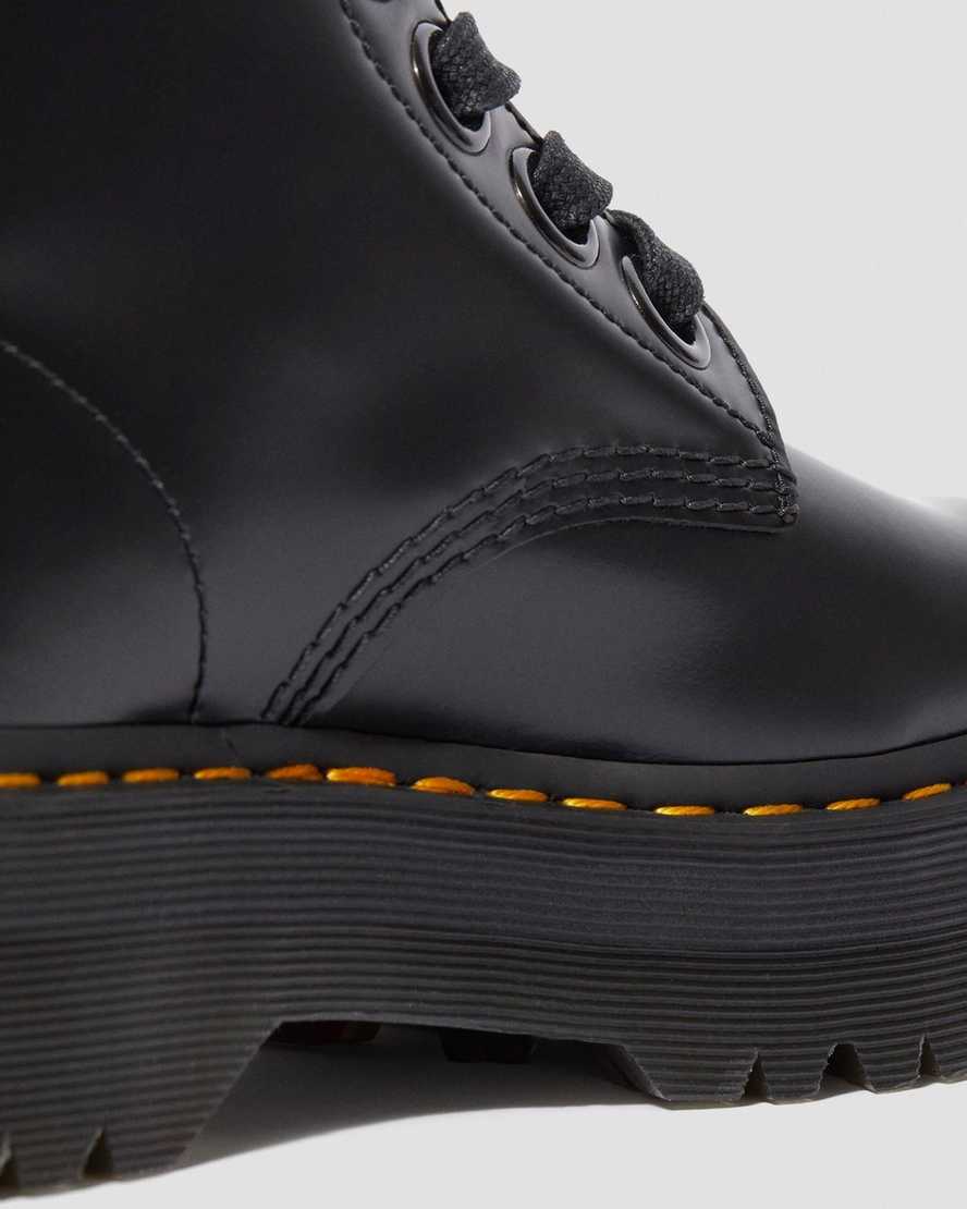 schwarze dr. martens molly damen-plateaustiefel
