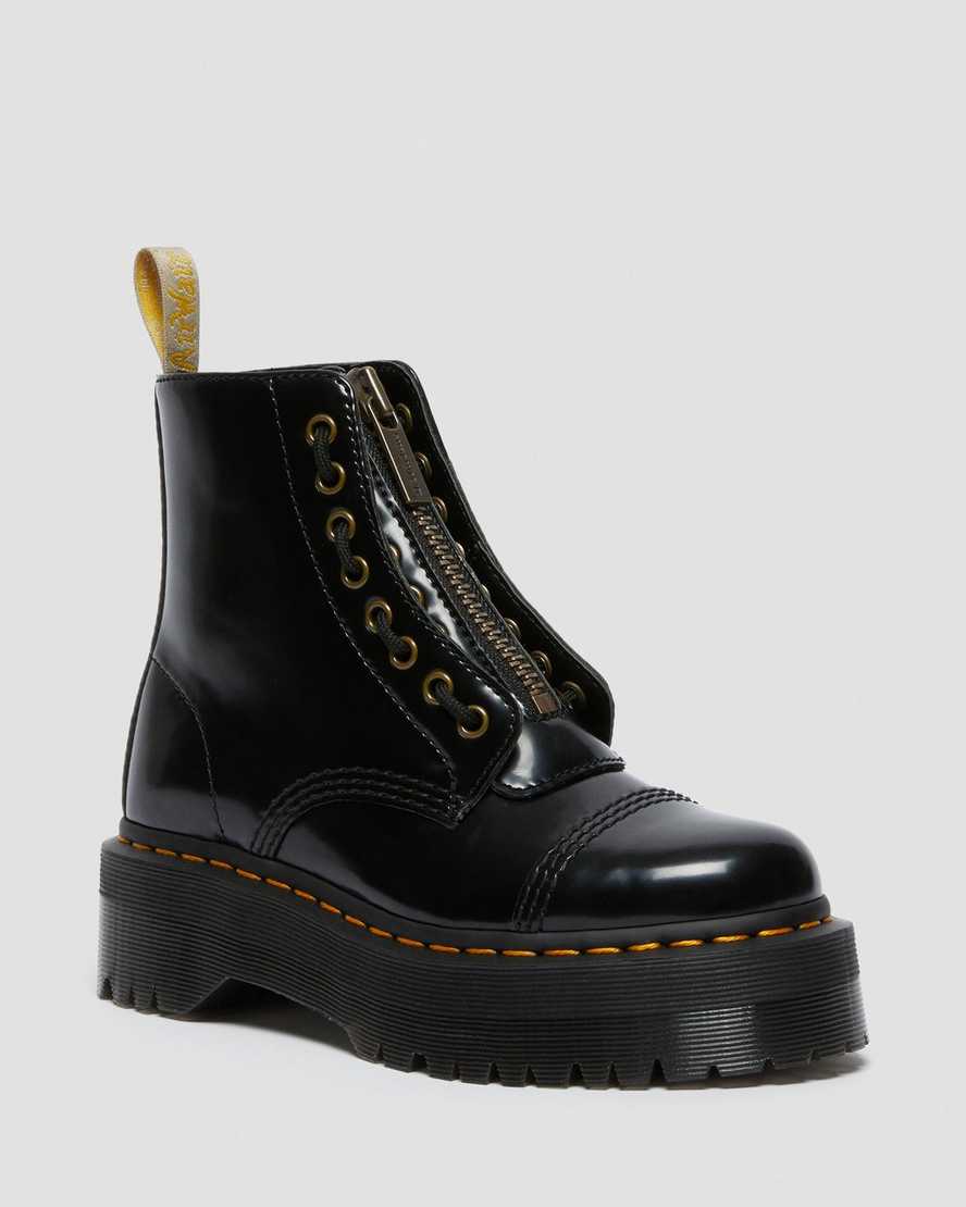 schwarze dr. martens sinclair damen-plateaustiefel