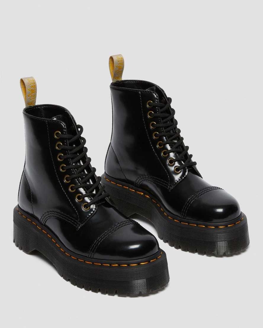 schwarze dr. martens sinclair damen-plateaustiefel
