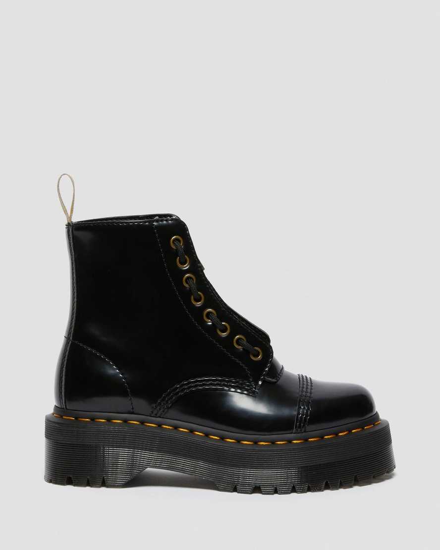 schwarze dr. martens sinclair damen-plateaustiefel