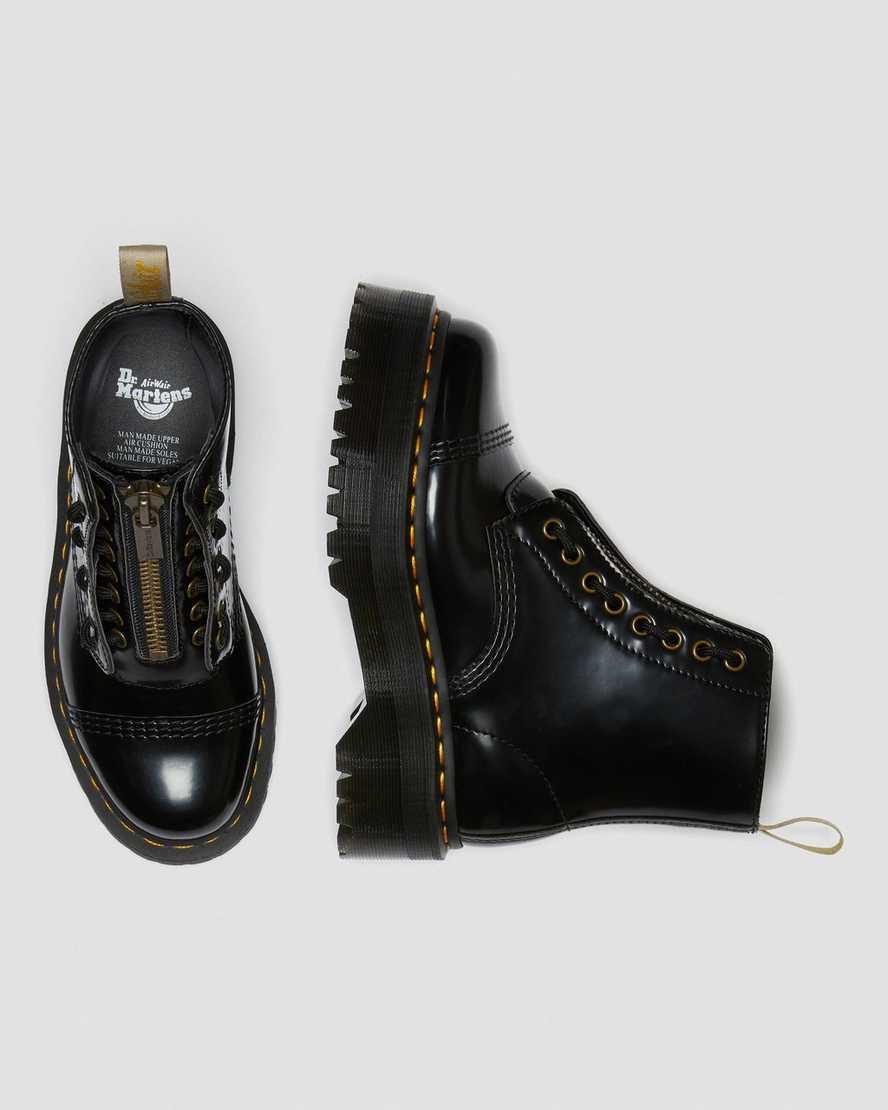 schwarze dr. martens sinclair damen-plateaustiefel
