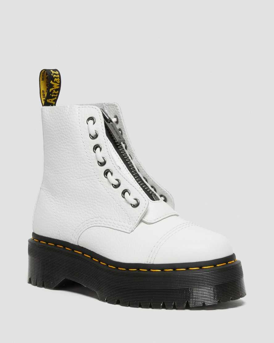 weiße dr. martens sinclair damen-plateaustiefel