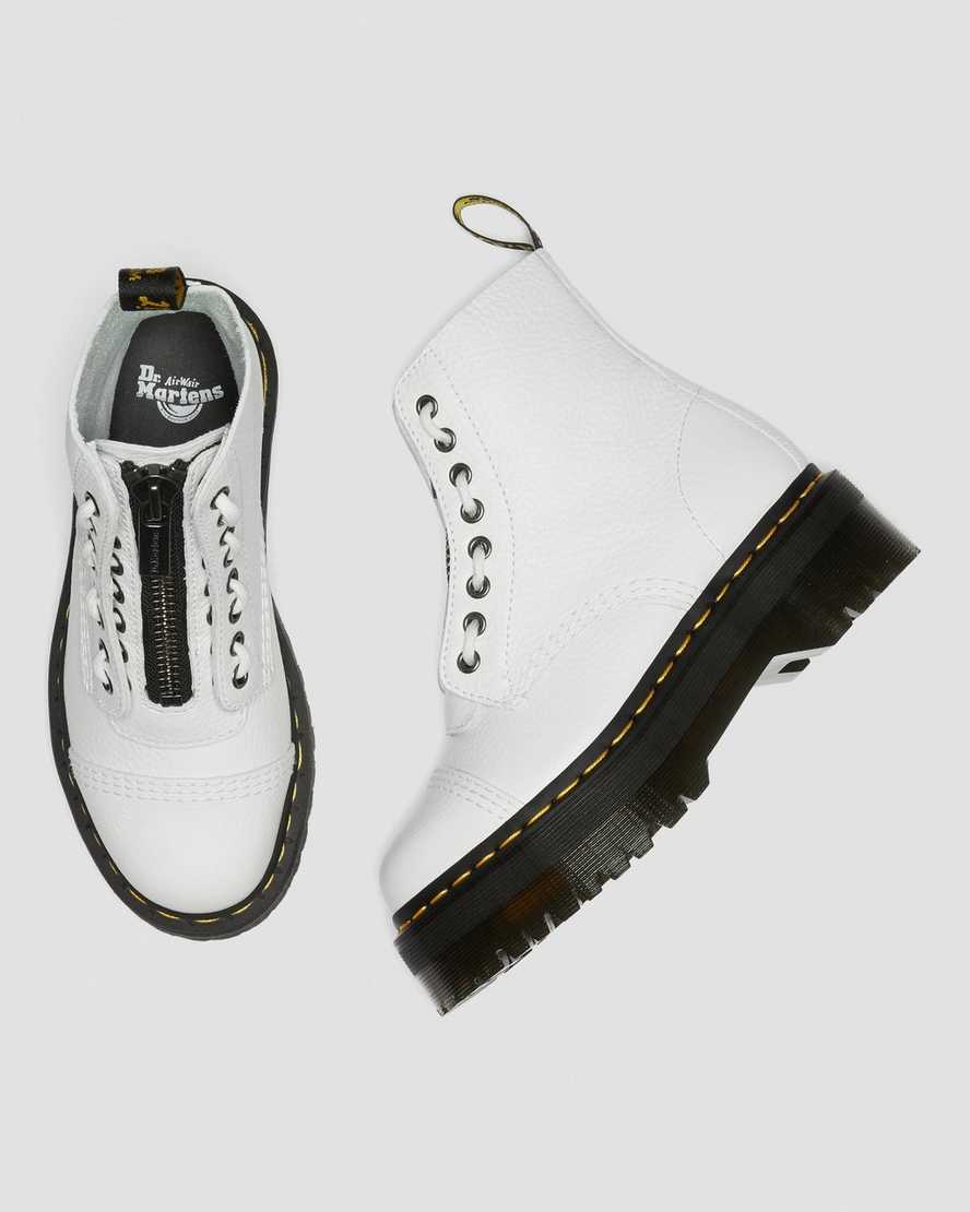 weiße dr. martens sinclair damen-plateaustiefel