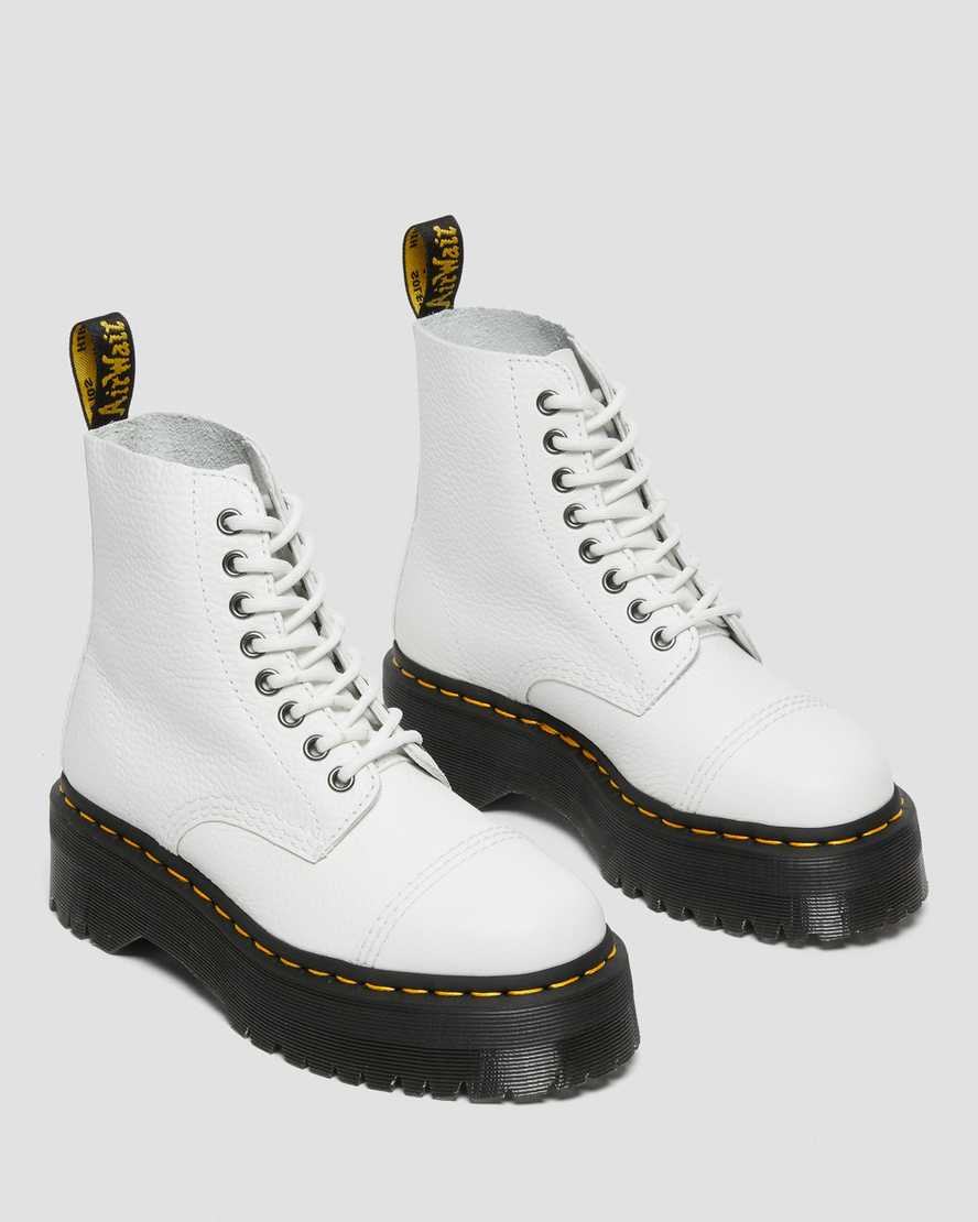 weiße dr. martens sinclair damen-plateaustiefel