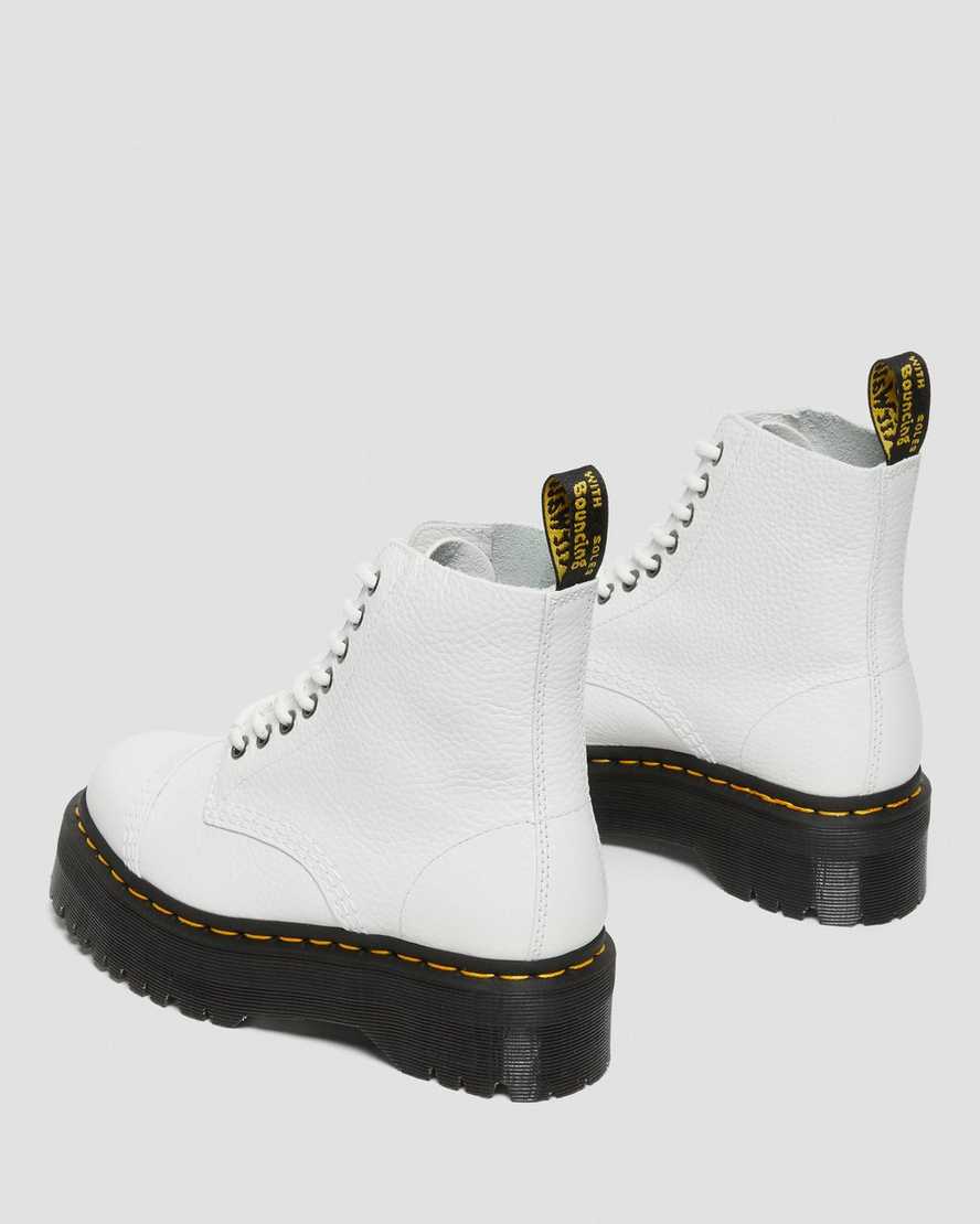 weiße dr. martens sinclair damen-plateaustiefel