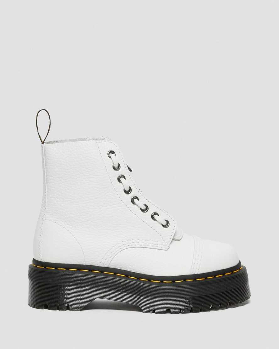 weiße dr. martens sinclair damen-plateaustiefel