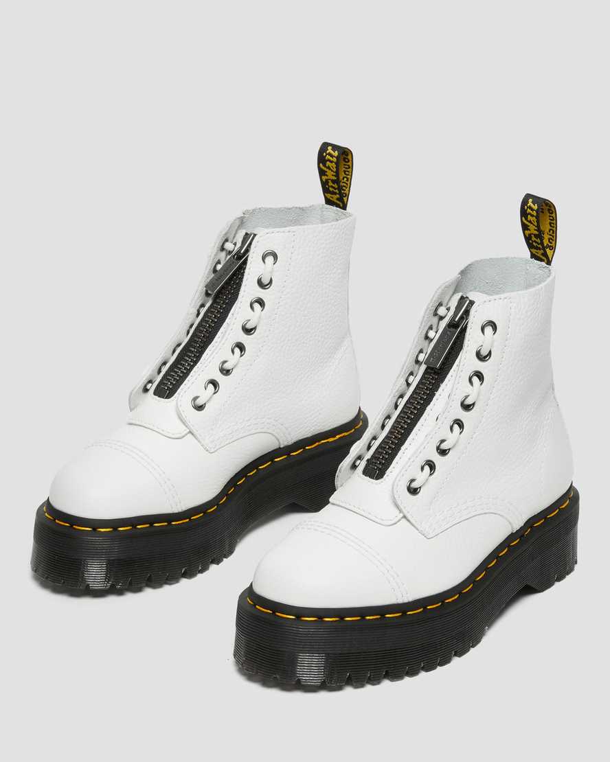 weiße dr. martens sinclair damen-plateaustiefel