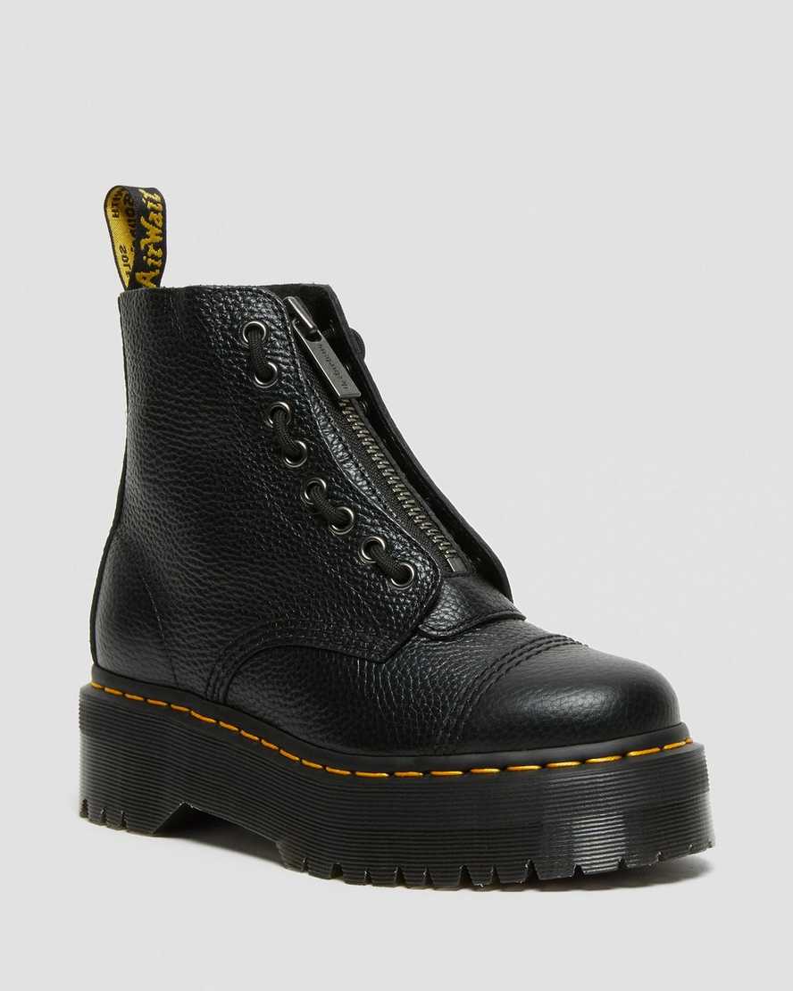 schwarze dr. martens sinclair damen-plateaustiefel