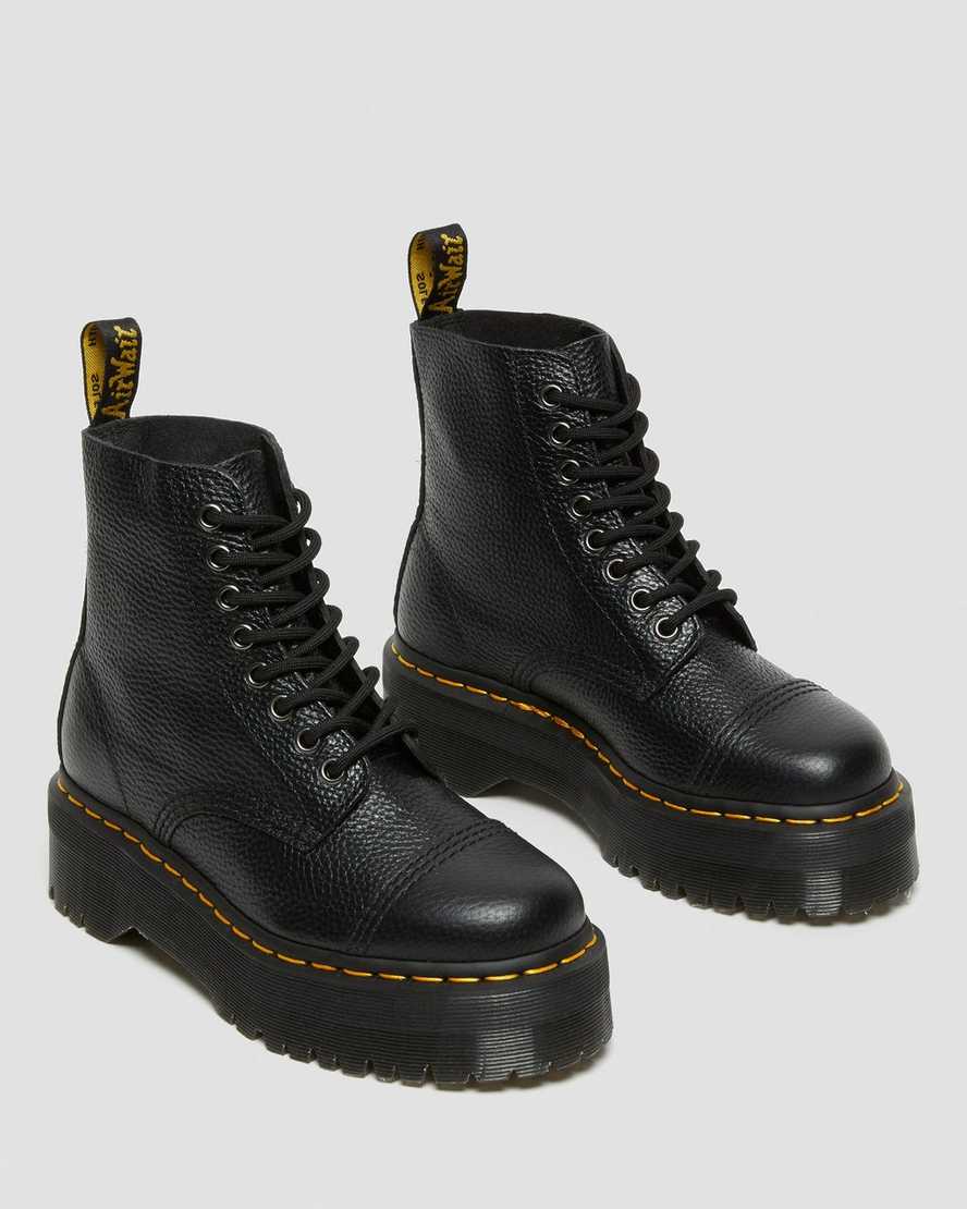 schwarze dr. martens sinclair damen-plateaustiefel