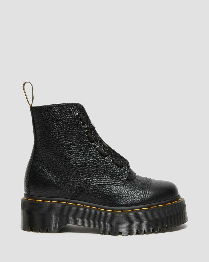 schwarze dr. martens sinclair damen-plateaustiefel