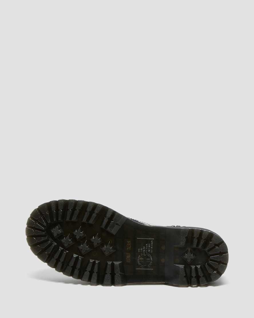 schwarze dr. martens jadon polka dot glatte damen-plateaustiefel