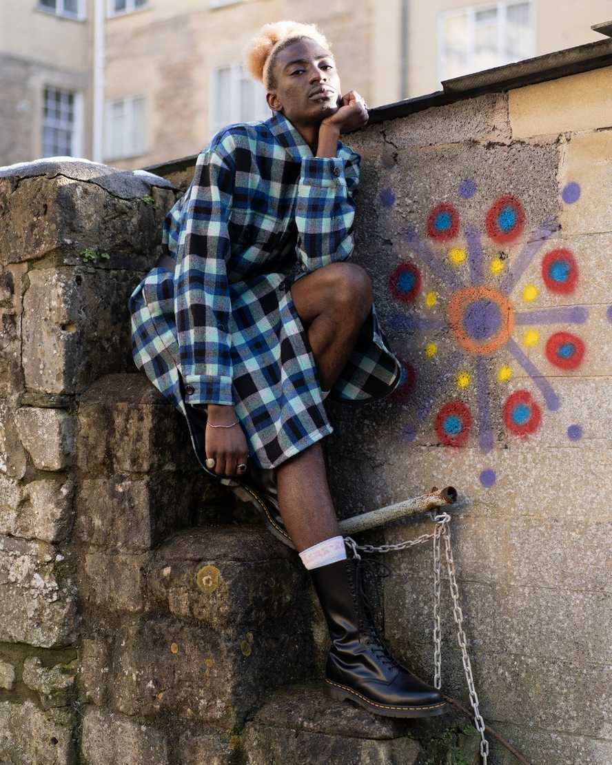 schwarze dr. martens 1914 smooth damenstiefel hohe ausführung