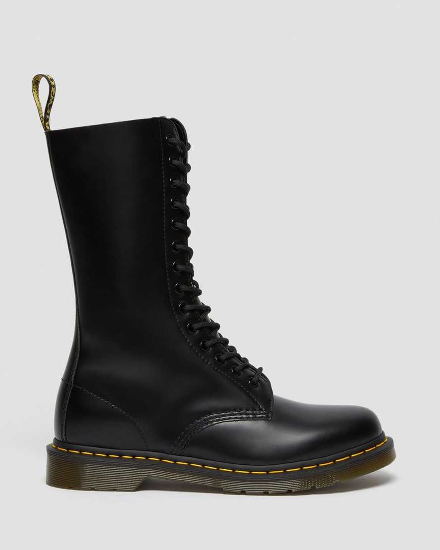 schwarze dr. martens 1914 smooth damenstiefel hohe ausführung