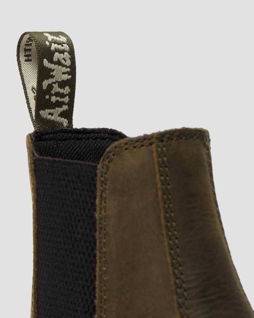 olivgrüne dr. martens arbor chelsea-arbeitsstiefel mit stahlkappe für damen