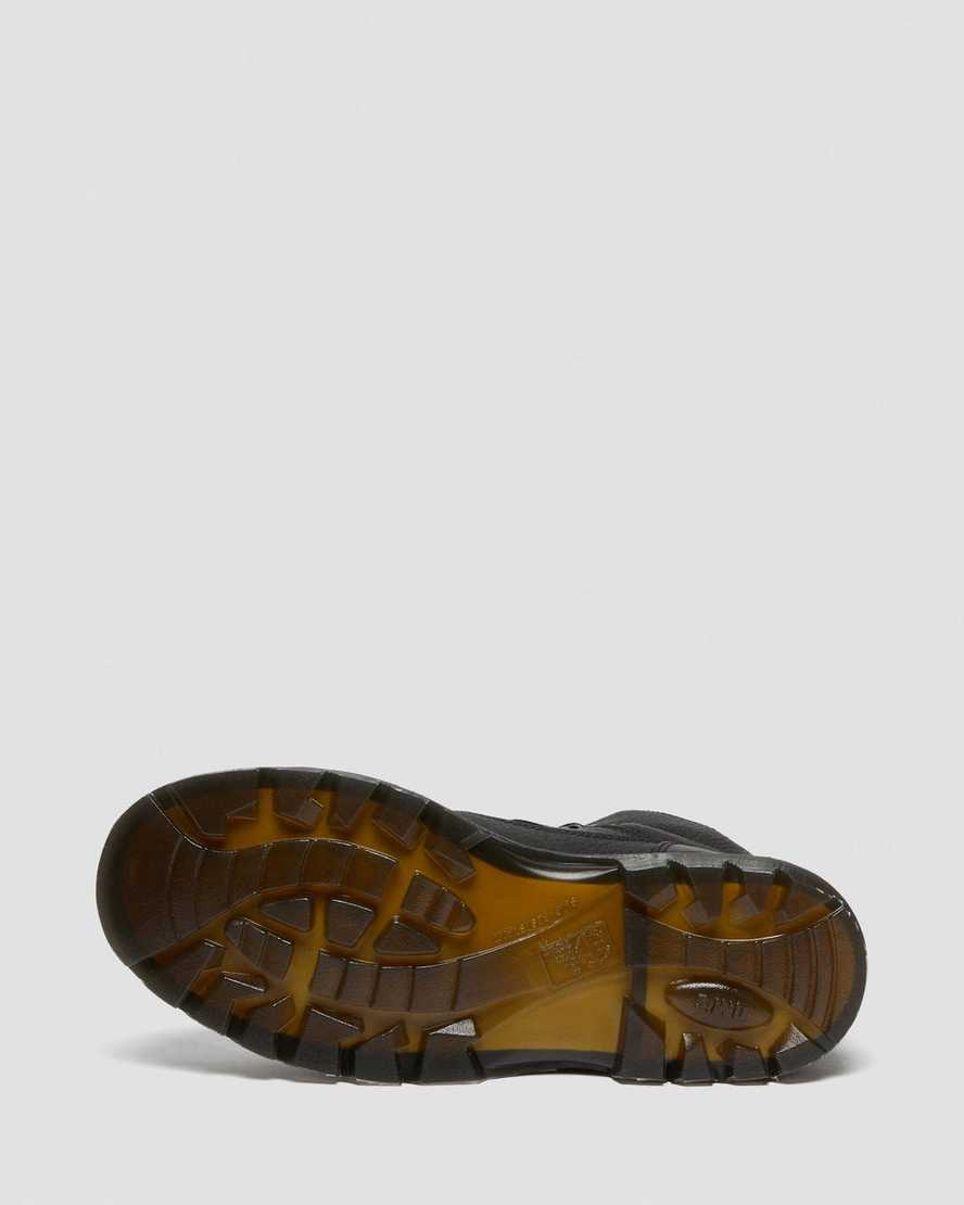schwarze dr. martens ironbridge grizzly stahlkappen-arbeitsstiefel für damen