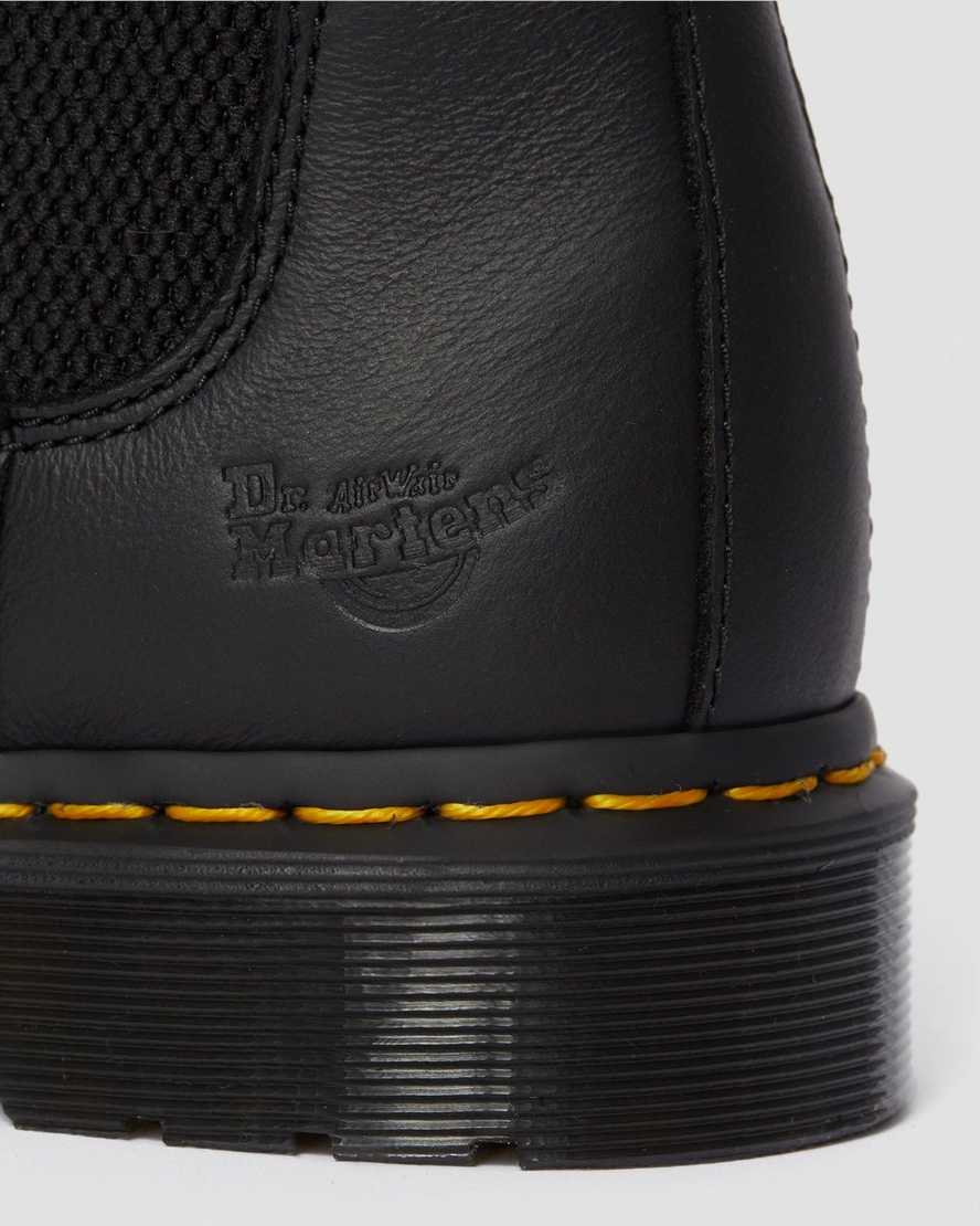 schwarze dr. martens arbor newark stahlkappen-arbeitsstiefel für damen