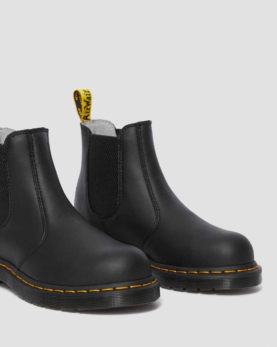 schwarze dr. martens arbor newark stahlkappen-arbeitsstiefel für damen