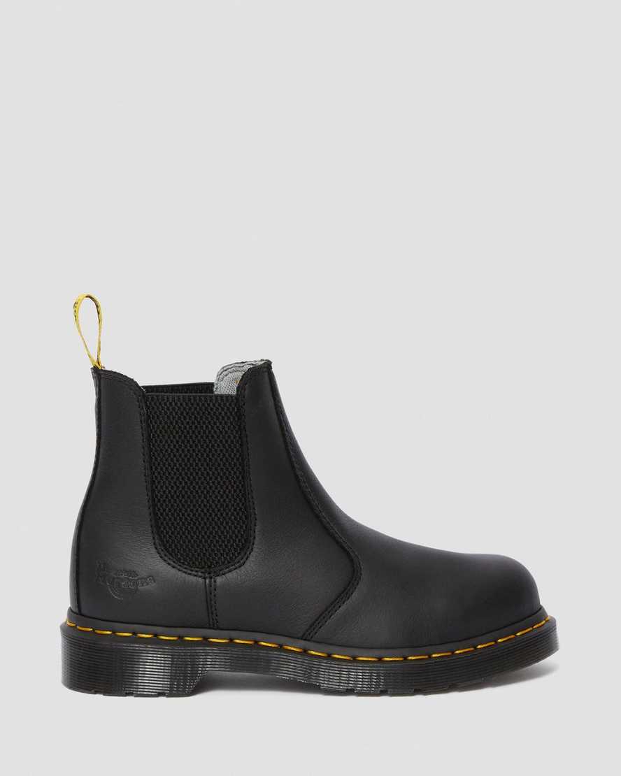 schwarze dr. martens arbor newark stahlkappen-arbeitsstiefel für damen