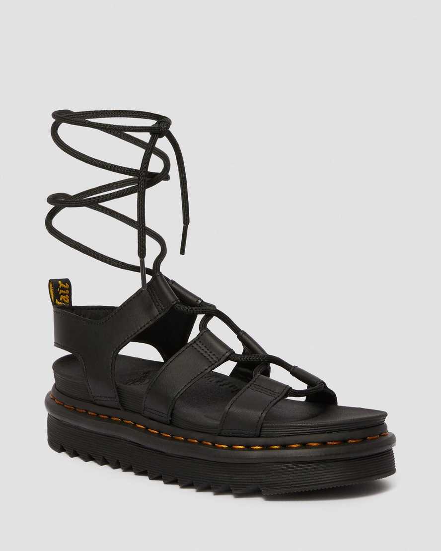 schwarze dr. martens nartilla gladiator-sandalen für damen
