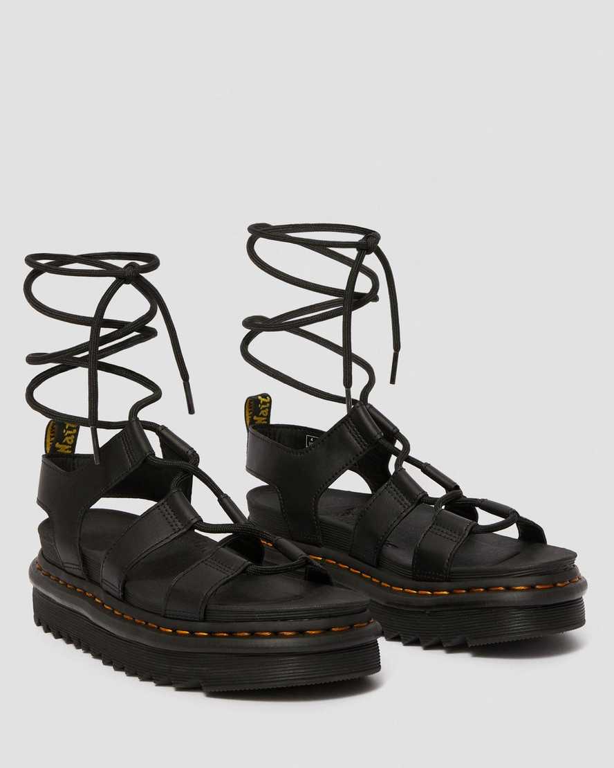 schwarze dr. martens nartilla gladiator-sandalen für damen