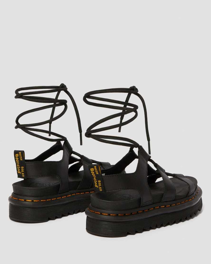 schwarze dr. martens nartilla gladiator-sandalen für damen