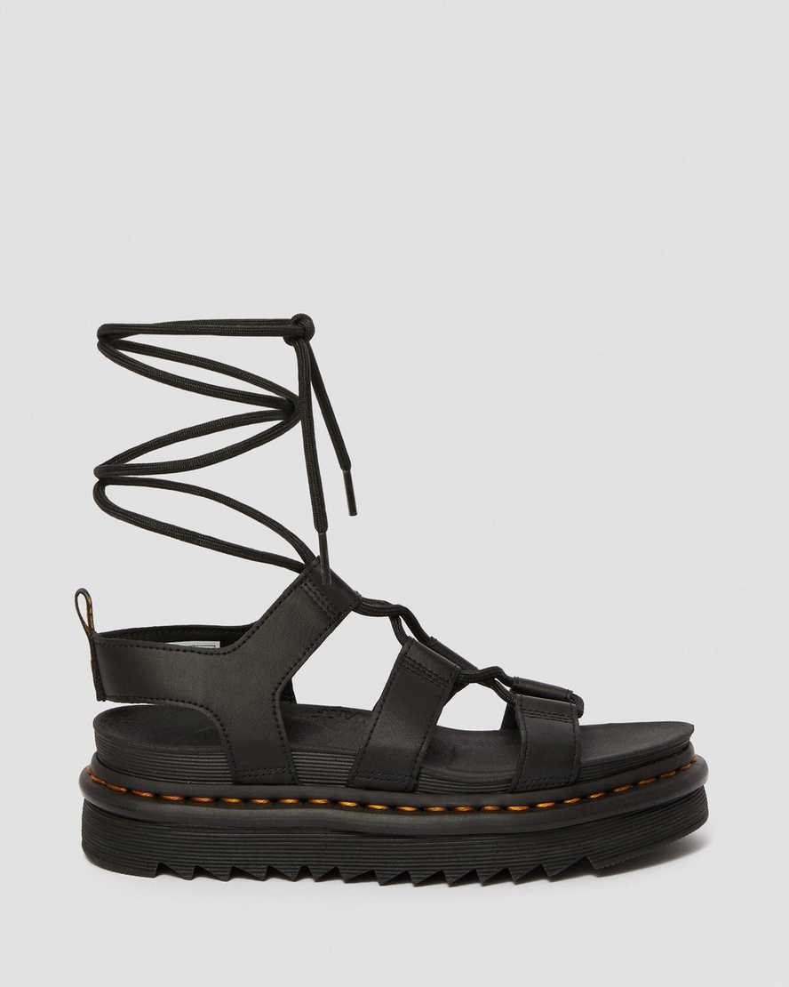 schwarze dr. martens nartilla gladiator-sandalen für damen