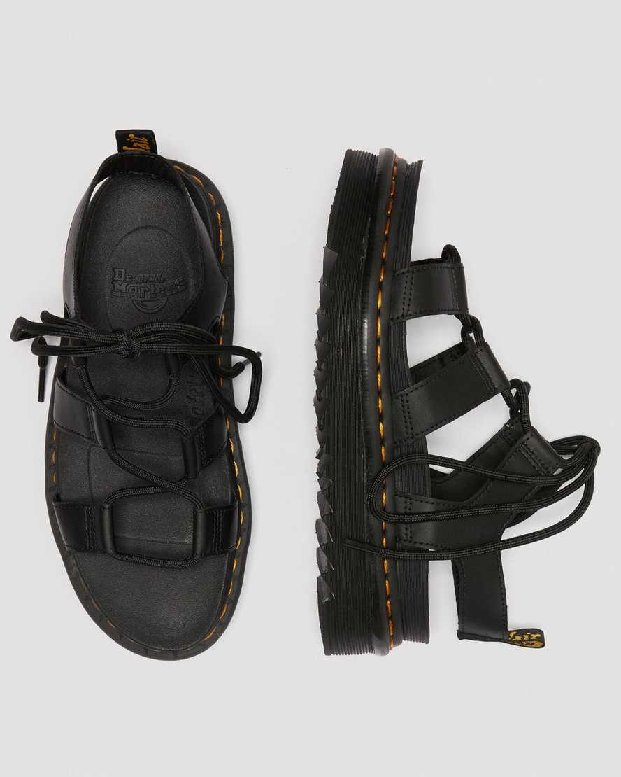 schwarze dr. martens nartilla gladiator-sandalen für damen