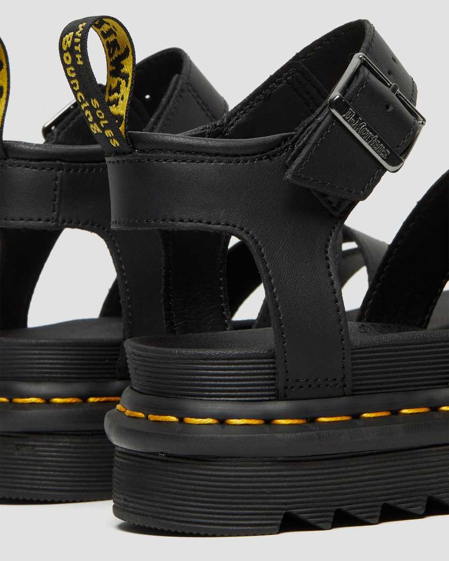 schwarze dr. martens blaire hydro gladiator-sandalen für damen