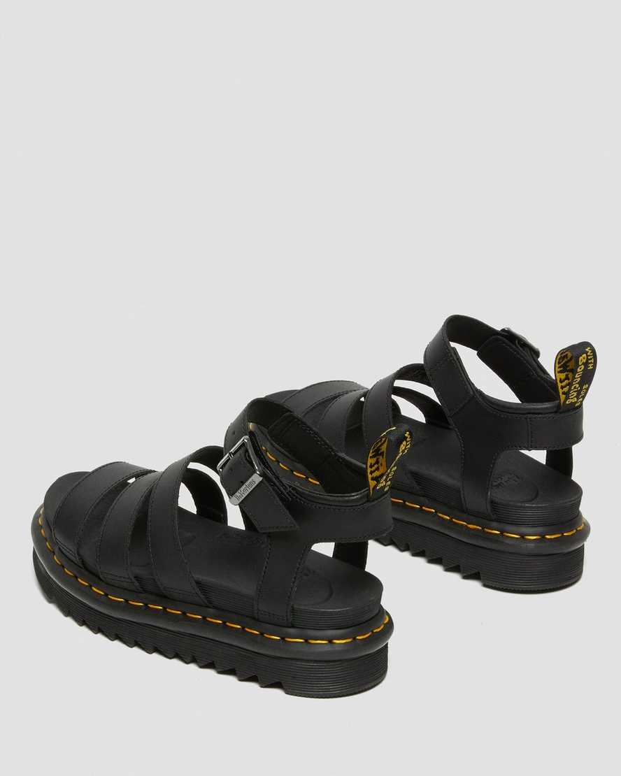 schwarze dr. martens blaire hydro gladiator-sandalen für damen