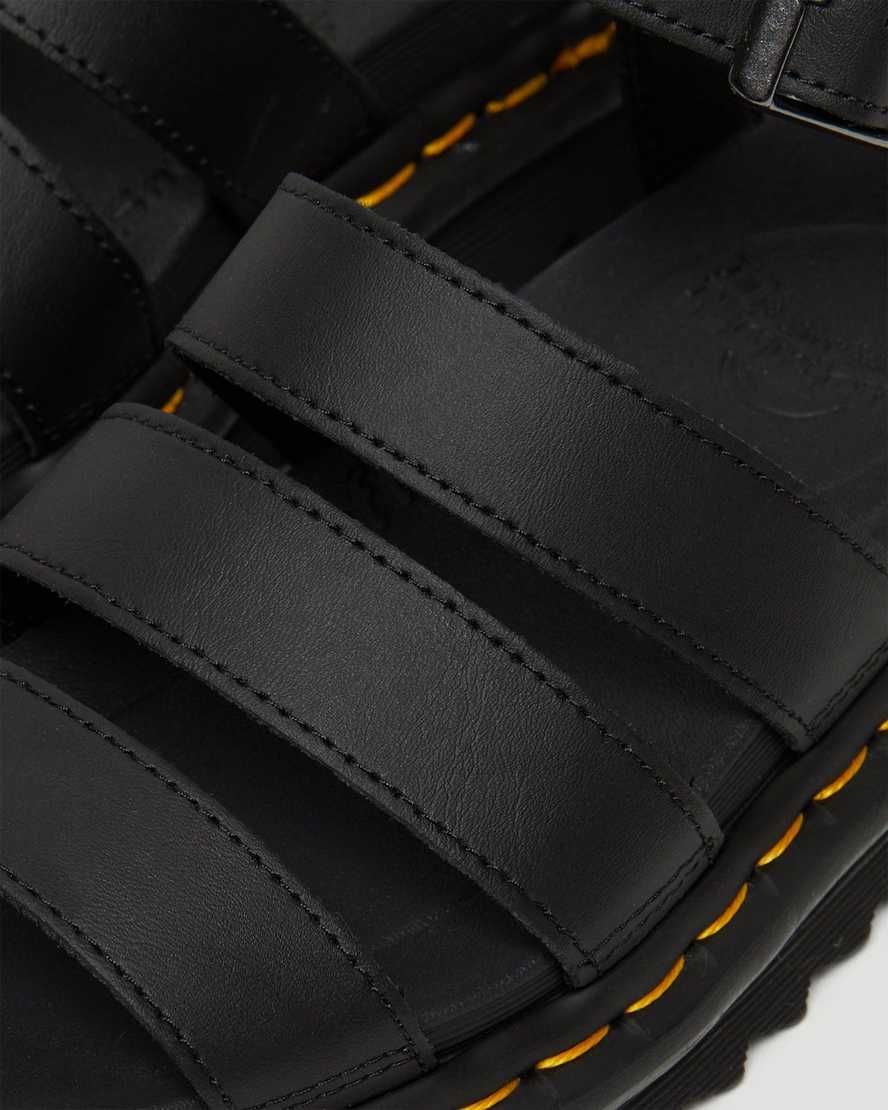 schwarze dr. martens blaire hydro gladiator-sandalen für damen