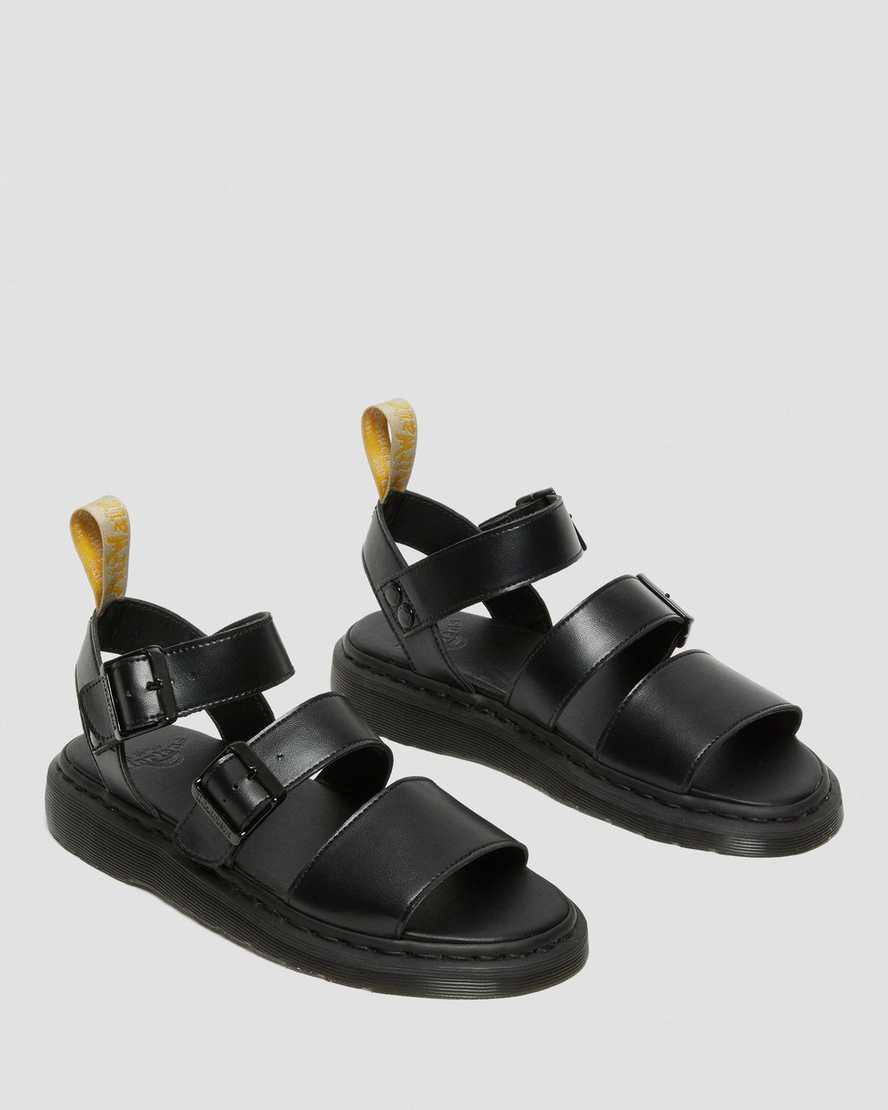 schwarze dr. martens gryphon gladiator-sandalen für damen