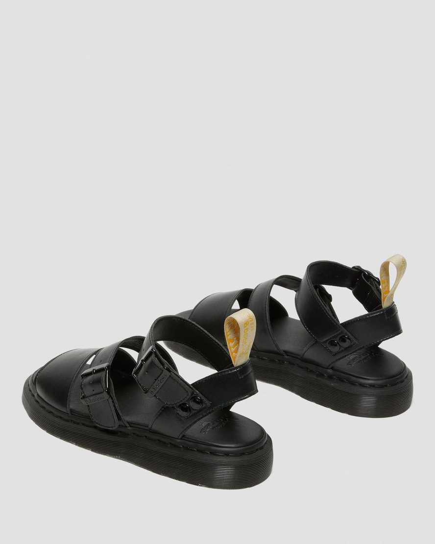 schwarze dr. martens gryphon gladiator-sandalen für damen